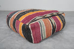 Pair of Moroccan kilim poufs - Handwoven wool floor cushions