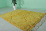 Bright Yellow Moroccan Rug - Colorful Berber Accent | 4.3 x 6.4 ft