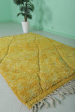 Bright Yellow Moroccan Rug - Colorful Berber Accent | 4.3 x 6.4 ft