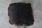 Pair of Moroccan kilim poufs - Handwoven wool floor cushions