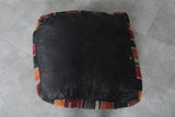 Pair of Moroccan kilim poufs - Handwoven wool floor cushions