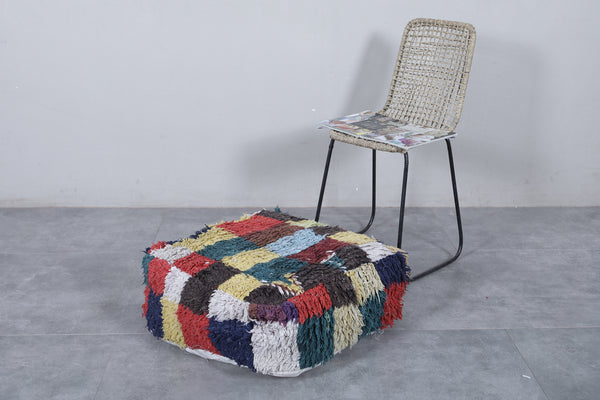Moroccan vintage ottoman pouf | Handwoven traditional accent