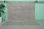 Moroccan Rug – Textured Gray Area Rug with Fringe | 5.9 FT x 6 FT