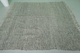 Moroccan Rug – Textured Gray Area Rug with Fringe | 5.9 FT x 6 FT