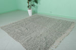 Moroccan Rug – Textured Gray Area Rug with Fringe | 5.9 FT x 6 FT