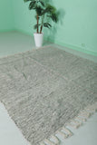 Moroccan Rug – Textured Gray Area Rug with Fringe | 5.9 FT x 6 FT