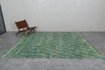 Handwoven Moroccan Rug - 7.3 x 8.8 Ft, Green Concentric Geometric Pattern