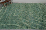 Handwoven Moroccan Rug - 7.3 x 8.8 Ft, Green Concentric Geometric Pattern