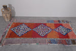 Moroccan Runner Rug – Vibrant Geometric 2.9 x 5.8 FT | Handwoven Wool