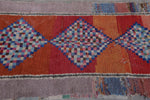 Moroccan Runner Rug – Vibrant Geometric 2.9 x 5.8 FT | Handwoven Wool