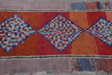 Moroccan Runner Rug – Vibrant Geometric 2.9 x 5.8 FT | Handwoven Wool