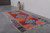 Moroccan Runner Rug – Vibrant Geometric 2.9 x 5.8 FT | Handwoven Wool