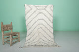 Handmade Moroccan Rug - Neutral Chevron Pattern | 3 x 4.9 ft