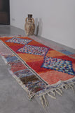 Moroccan Runner Rug – Vibrant Geometric 2.9 x 5.8 FT | Handwoven Wool