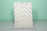 Handmade Moroccan Rug - Neutral Chevron Pattern | 3 x 4.9 ft