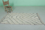 Handmade Moroccan Rug - Neutral Chevron Pattern | 3 x 4.9 ft