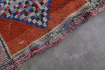 Moroccan Runner Rug – Vibrant Geometric 2.9 x 5.8 FT | Handwoven Wool