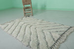 Handmade Moroccan Rug - Neutral Chevron Pattern | 3 x 4.9 ft