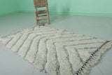 Handmade Moroccan Rug - Neutral Chevron Pattern | 3 x 4.9 ft