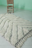 Handmade Moroccan Rug - Neutral Chevron Pattern | 3 x 4.9 ft