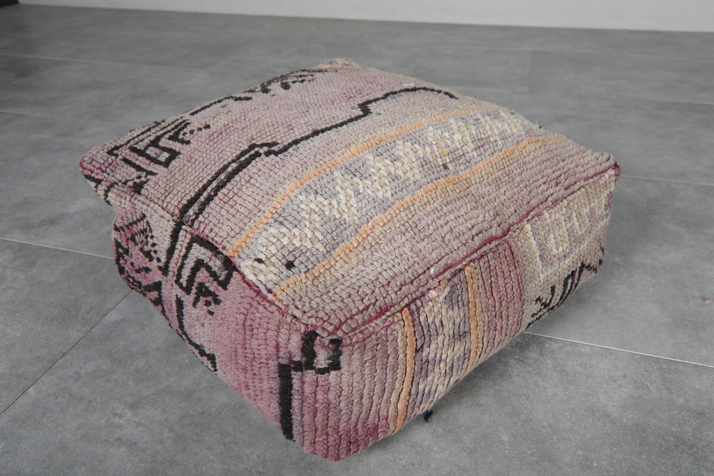 Vintage Moroccan floor pouf  - Handmade wool cushion