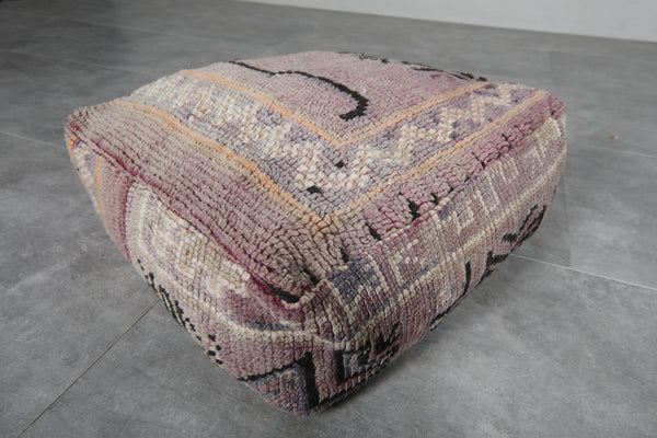 Vintage Moroccan floor pouf  - Handmade wool cushion