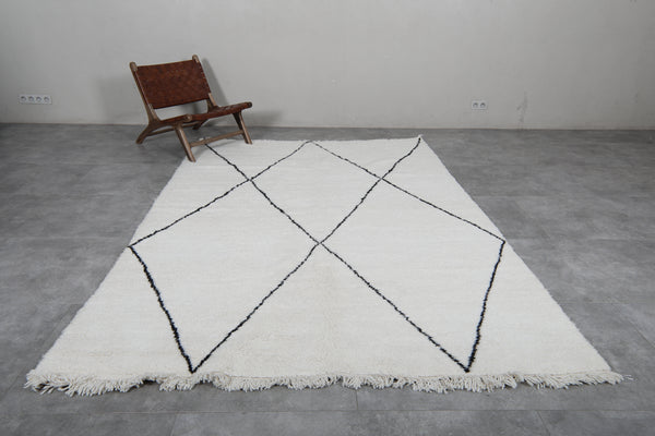 6.7 x 9.3 FT Moroccan rug - Handwoven wool rug with diamond pattern