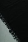 7.4 x 9.8 FT Solid Black Moroccan Wool Rug - Elegant Handmade Floor Covering