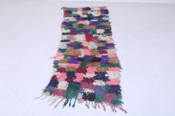 Moroccan berber rug - Handwoven patchwork design 2.3 X 6.4 Feet