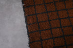 Handmade Berber Beni Ourain Rug – 5.1 x 8.8 ft Earthy Brown & Black Grid