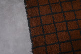 Handmade Berber Beni Ourain Rug – 5.1 x 8.8 ft Earthy Brown & Black Grid