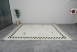 9.6 X 12.1 FT Moroccan Rug - Ivory with Green Border Accents