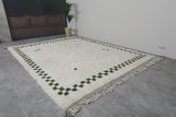 9.6 X 12.1 FT Moroccan Rug - Ivory with Green Border Accents