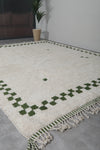 9.6 X 12.1 FT Moroccan Rug - Ivory with Green Border Accents