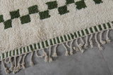 9.6 X 12.1 FT Moroccan Rug - Ivory with Green Border Accents