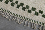 9.6 X 12.1 FT Moroccan Rug - Ivory with Green Border Accents