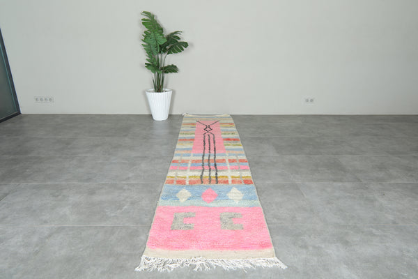 Colorful runner Moroccan rug - 2.5 ft x 10.2 ft