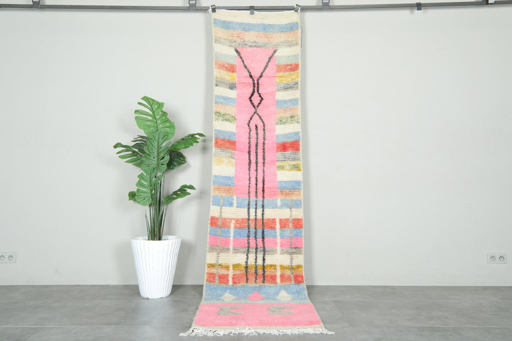 Colorful runner Moroccan rug - 2.5 ft x 10.2 ft