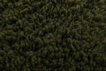 Handmade Moroccan Green Rug – 3.3 x 5.4 FT, Deep Olive Wool Accent