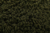 Handmade Moroccan Green Rug – 3.3 x 5.4 FT, Deep Olive Wool Accent