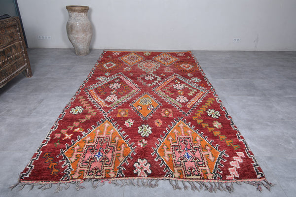 Boujaad Moroccan rug – Bold diamond pattern 6.4 x 11.9 FT, rich red & orange tones