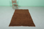 Handmade Moroccan Beni Ourain Rug – 2.9 x 5 FT, Rich Brown Wool