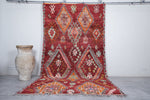 Boujaad Moroccan Rug – Bold Diamond Pattern 6.4 x 11.9 FT, Rich Red & Orange Tones