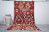 Boujaad Moroccan Rug – Bold Diamond Pattern 6.4 x 11.9 FT, Rich Red & Orange Tones