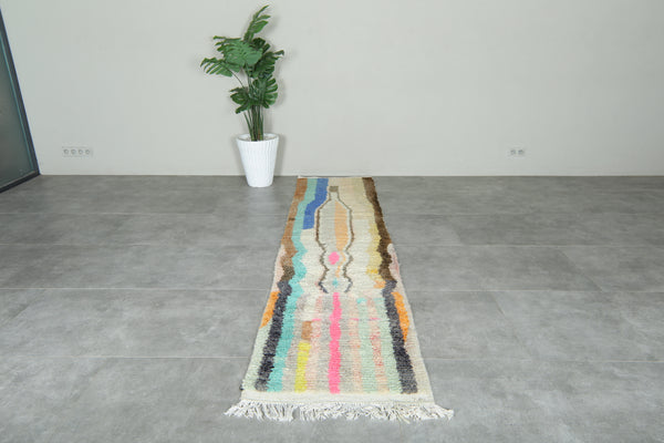 Colorful runner Moroccan rug - 2.3 ft x 10 ft