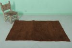 Handmade Moroccan Beni Ourain Rug – 2.9 x 5 FT, Rich Brown Wool