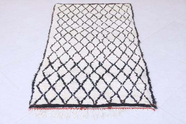Handmade Moroccan berber rug - Diamond pattern beni ourain style 2.9 X 5.5 Feet