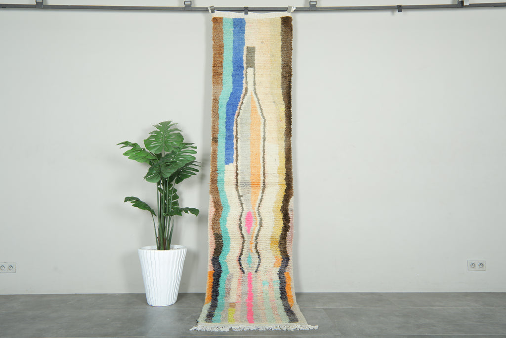 Colorful runner Moroccan rug - 2.3 ft x 10 ft