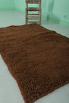 Handmade Moroccan Beni Ourain Rug – 2.9 x 5 FT, Rich Brown Wool