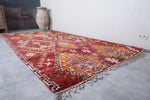 Boujaad Moroccan Rug – Bold Diamond Pattern 6.4 x 11.9 FT, Rich Red & Orange Tones